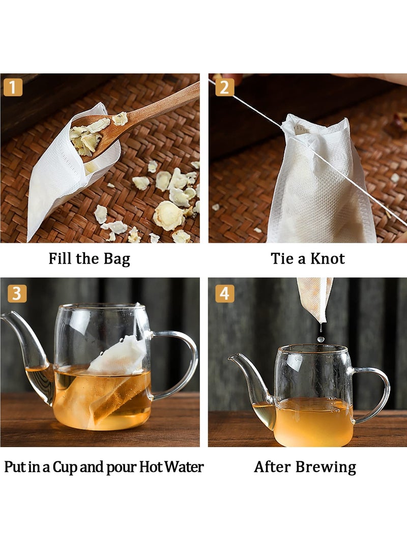 حياة كومفورت ١٠٠ كيس شاي للاستخدام مرة واحدة، أكياس شاي فارغة برباط، أكياس شاي سائبة، أكياس فلتر شاي سائبة، مصفاة للشاي السائب، توابل قهوة، أعشاب، بهارات حمام، حساء، طاجن (١٢×٨ سم) - Image 4